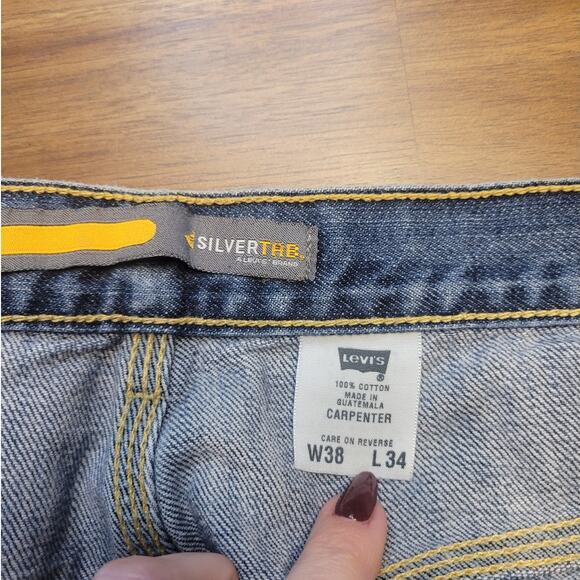 Vintage Levi’s Silver Tab Jeans Men’s 38x34 Carpenter Fit Blue Denim EUC - Picture 9 of 11